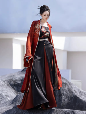 Discover elegance with our Modern Horse-Faced Skirt, featuring captivating embroidery inspired by the Song Dynasty. Pair it with our contemporary Hanfu shawl or explore classic styles from our Tang Dynasty Hanfu collection. Find the perfect Hanfu shirt or Mulan-inspired attire for any occasion, available in plus sizes.