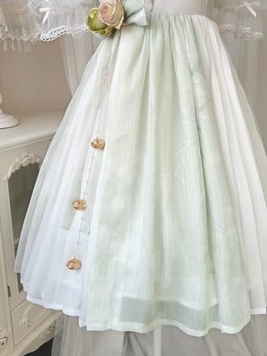 Chinese style green lolita hanfu wind lily sweet girl han element green dress - Yandan_Hanfu