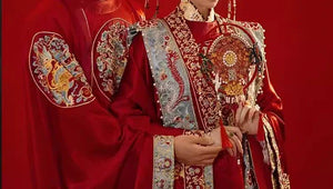 Ming-style wedding dress couple suit | Chinese-style&Tang-style dress Xiuhe wedding dress - Yandan_Hanfu