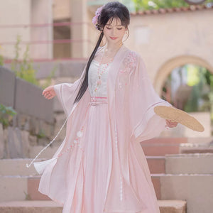Peach Early Summer modern Song Hanfu full outfit detail
