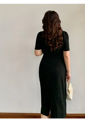 New Chinese style embroidered black plus size cheongsam/qipao dress - Yandan_Hanfu