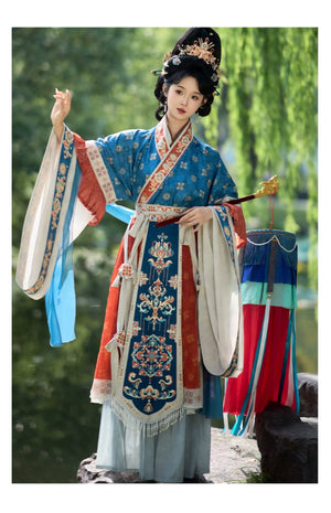 Cloud Silks – Traditional Hanfu Dress Inspired by Wei-Jin Era, Cross-Collar Revival for Women - Yandan_Hanfu