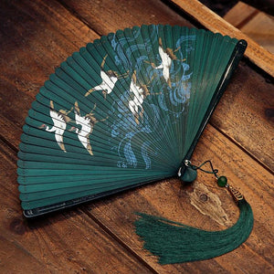 Folding fan female dance fan Hanfu Chinese style full bamboo fan - Yandan_Hanfu