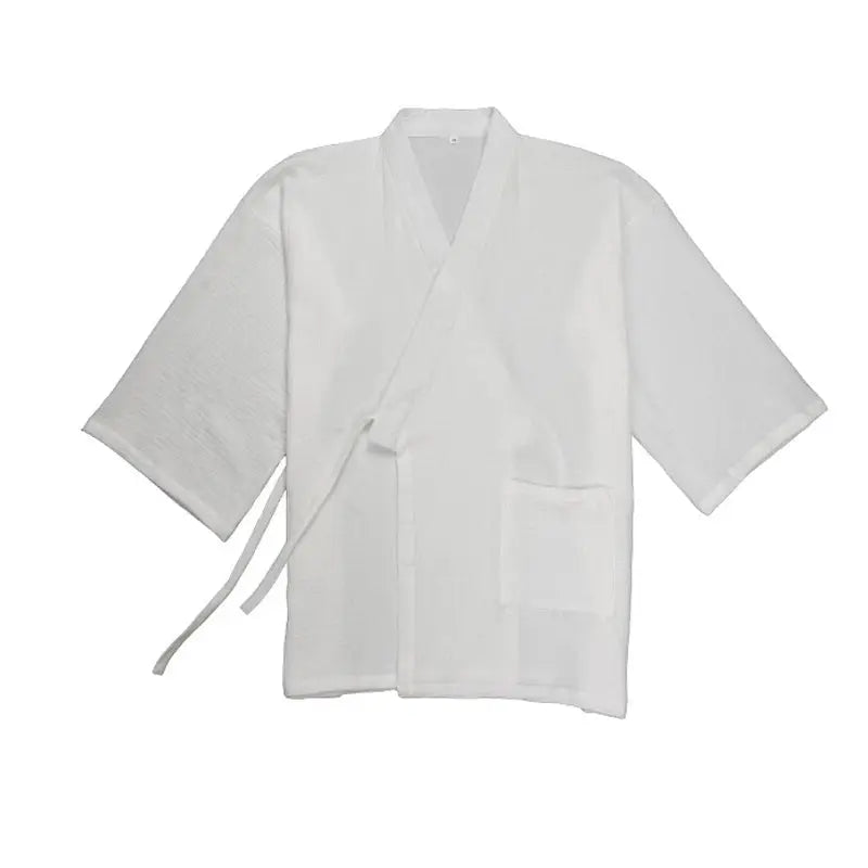 Chinese style pure white Hanfu lined robe homewear pajamas tops pajamas pure cotton