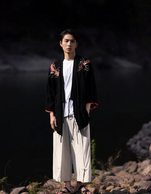 Chinese style cotton and linen retro Hanfu spring and summer Tang suit man - Yandan_Hanfu
