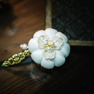 White Hanbok headdress Yanji Folk Korean tradition - Yandan_Hanfu