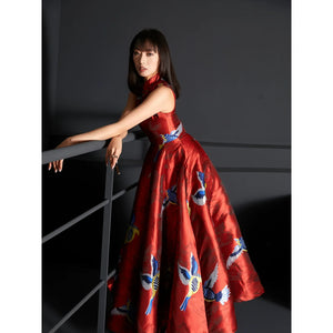 Brocade jacquard super swinging dress cheongsam - Yandan_Hanfu