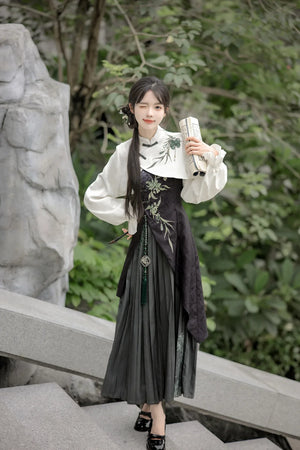 Zhujian Snow New Chinese Hanfu Dress Daily National Style Han Elements Set - Yandan_Hanfu