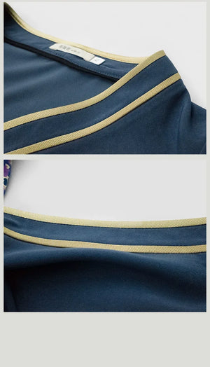 “Mist Blue” Brocade Dress — Refined Tibetan-Inspired Silhouette with Oriental Elegance - Yandan_Hanfu