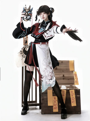 【Walk with Spirits】New Chinese Lolita Outfit – Han-Inspired Top and Skirt Duo - Yandan_Hanfu