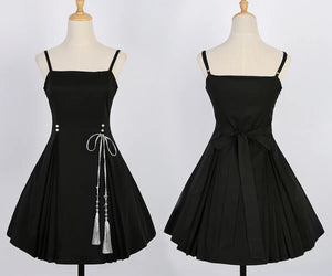 Iris ink butterfly girl exquisite fringed Han element sweet purple cheongsam fairy dress - Yandan_Hanfu