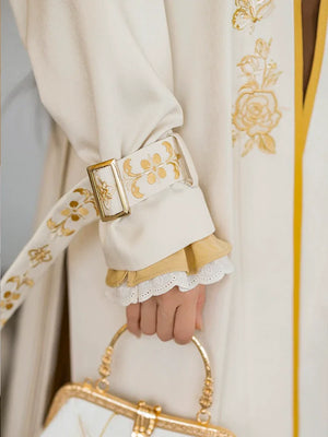 Yellow Rose – New Chinese Style Song-Inspired Coat | Everyday Hanfu Outerwear with Flowing Sleeve Dress - Yandan_Hanfu