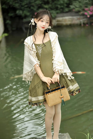 Chinese style cicada Mori exquisite cape Han element sweet Lolita Hanfu - Yandan_Hanfu