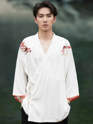 Chinese style cotton and linen retro Hanfu spring and summer Tang suit man - Yandan_Hanfu