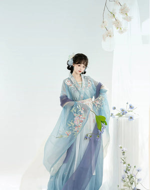Hua Yuanyue, Hanfu female Wei Jinfeng Nanbei Dynasty big-sleeved shirt, daily fairy energy spring and summer suit - Yandan_Hanfu