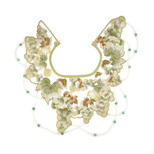 Sunshine Rose – Ming-Style Modern Hanfu Set | Embroidered Cloud-Shoulder Blouse & Floral Ma Mian Skirt - Yandan_Hanfu