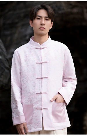 New Chinese style jacquard disc button top men's Tang suit - Yandan_Hanfu
