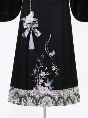 “Swallow’s Return” – Modern Hanfu Layered Vest & Skirt Set | Autumn-Winter Everyday Chinese Style - Yandan_Hanfu