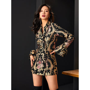 Exotic, jacquard dress dress style suit OL jacket - Yandan_Hanfu