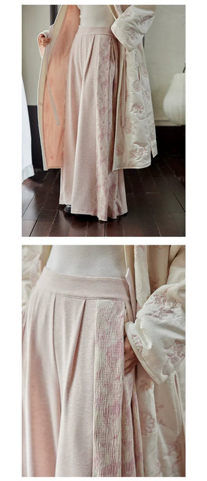 Snowseeker – Tang-Inspired Long Hanfu Robe & Song-Style Pants Set | Elegant Winter New Chinese Outfit - Yandan_Hanfu