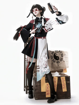 【Walk with Spirits】New Chinese Lolita Outfit – Han-Inspired Top and Skirt Duo - Yandan_Hanfu