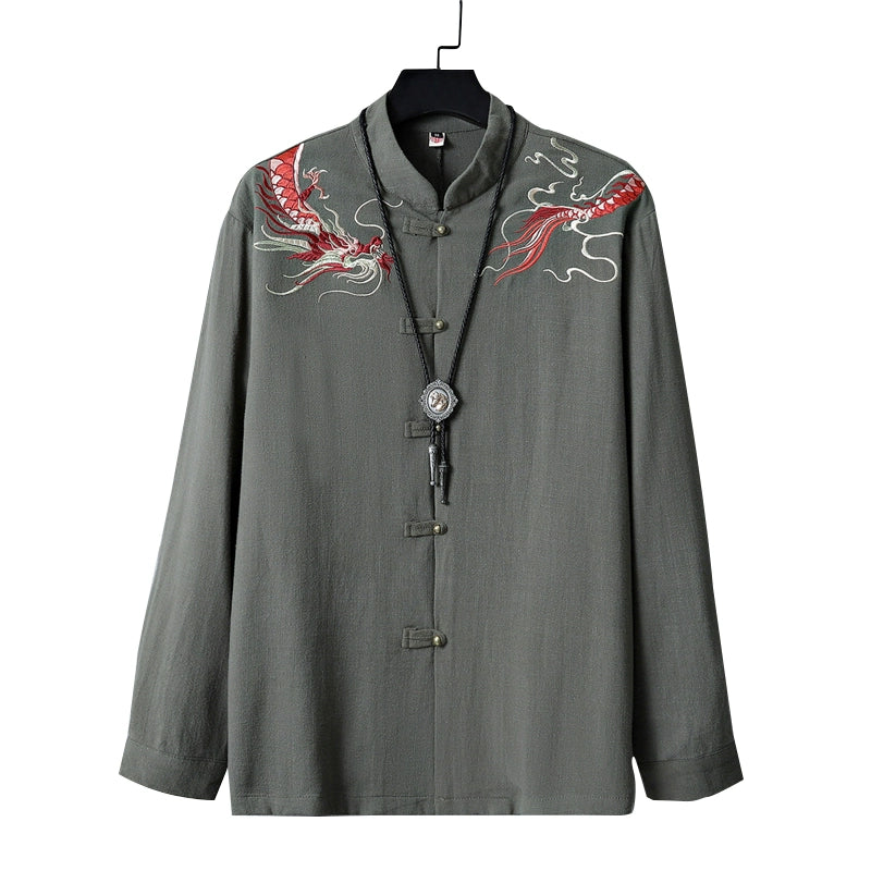 Neue chinesische Tang-Stil chinesischer Stil Knopf oben bestickte Jacke Mao Anzug Jacke