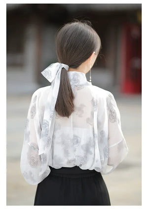 Three color Song style Modern Hanfu Short Shirt and Song Pants Hanfu Women's Summer - Yandan_Hanfu