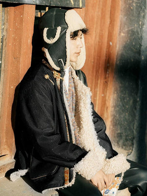 Heritage Tibetan Men's Winter Coat – Cotton Padded Jacket with Shearling Lining - Yandan_Hanfu