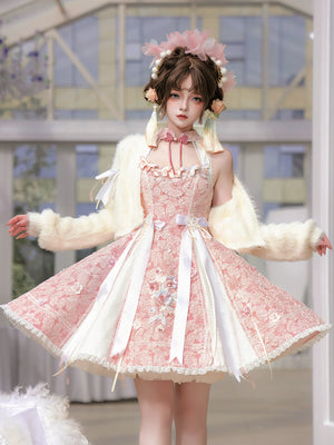 Chinese style pink lolita hanfu drunk fuchu Xiaoshan Qing Guofeng Han element dress - Yandan_Hanfu