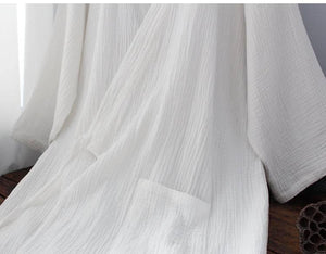 Chinese style pure white Hanfu lined robe homewear pajamas tops pajamas pure cotton - Yandan_Hanfu