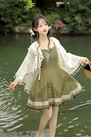 Chinese style cicada Mori exquisite cape Han element sweet Lolita Hanfu - Yandan_Hanfu