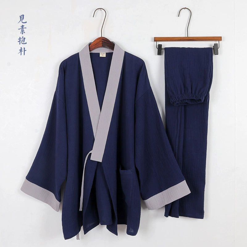 Frühling & Sommer Herren reine Baumwolle Hanfu antike Pyjamas