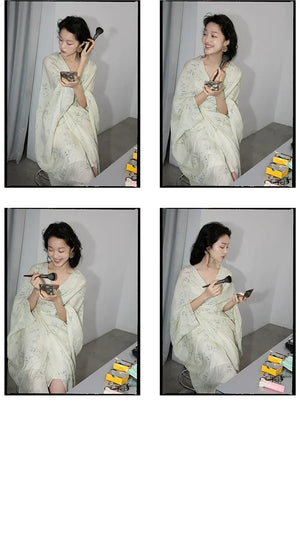 100% Ramie Modern Chinese Dress – Zen-Inspired Summer Travel Maxi with Relaxed Silhouette - Yandan_Hanfu