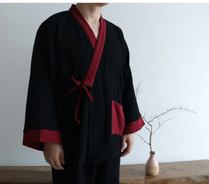 Spring&summer men's pure cotton Hanfu antique pajamas - Yandan_Hanfu