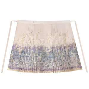 “Lucky Butterfly” – Gold-Brocade Hanfu Skirt | New Chinese Style Daily Ma Mian Skirt - Yandan_Hanfu