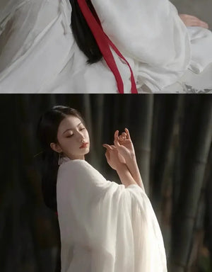 Jin dynasty white Wei Jinfeng wide-sleeved Liuxian dress - Yandan_Hanfu