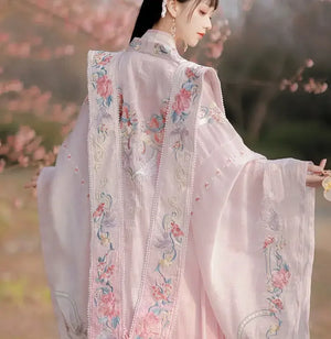 Song Dynasty Han pink Clothing Fairy Elegant Chinese Style Xiachu Ancient Clothing Spring and Autumn - Yandan_Hanfu