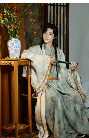 Fusang Elegance – Song Dynasty Inspired Hanfu with Embroidered Top & Flowing Pleated Skirt - Yandan_Hanfu