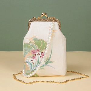 Handmade embroidered pearl celebrity cheongsam banquet bag - Yandan_Hanfu