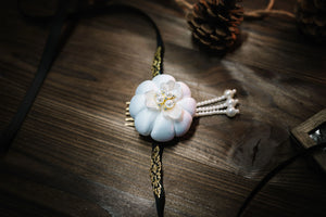 White Hanbok headdress Yanji Folk Korean tradition - Yandan_Hanfu