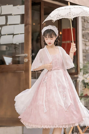 Smoke Fendai Hanfu antique lolita cute sweet Han element two-piece set - Yandan_Hanfu