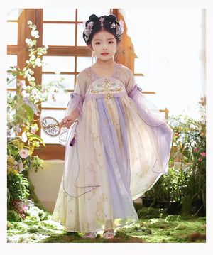 Tang Dynasty Purple Hanfu girls ancient summer dress - Yandan_Hanfu
