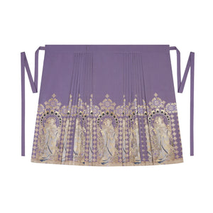 “Violet Nocturne” Brocade Hanfu Ensemble – Gold-Woven Mamian Skirt & Corset - Yandan_Hanfu