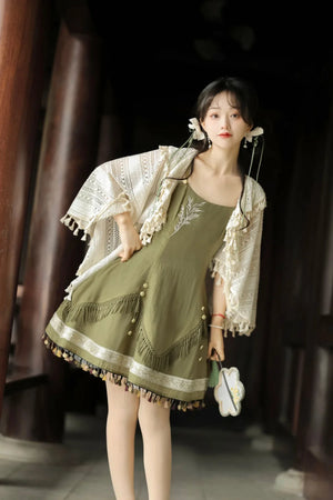 Chinese style cicada Mori exquisite cape Han element sweet Lolita Hanfu - Yandan_Hanfu