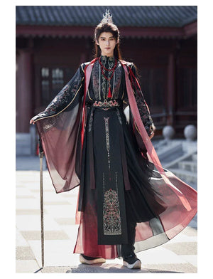 Junlin | Unisex Traditional Hanfu Set – Flowing Wide-Sleeve Xianxia-Inspired Outfit for Spring & Summer - Yandan_Hanfu