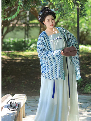 Bicheng – Plus Size Tang-Style Hanfu | Famen Temple Inspired Qi-Xiong Set for Autumn - Yandan_Hanfu
