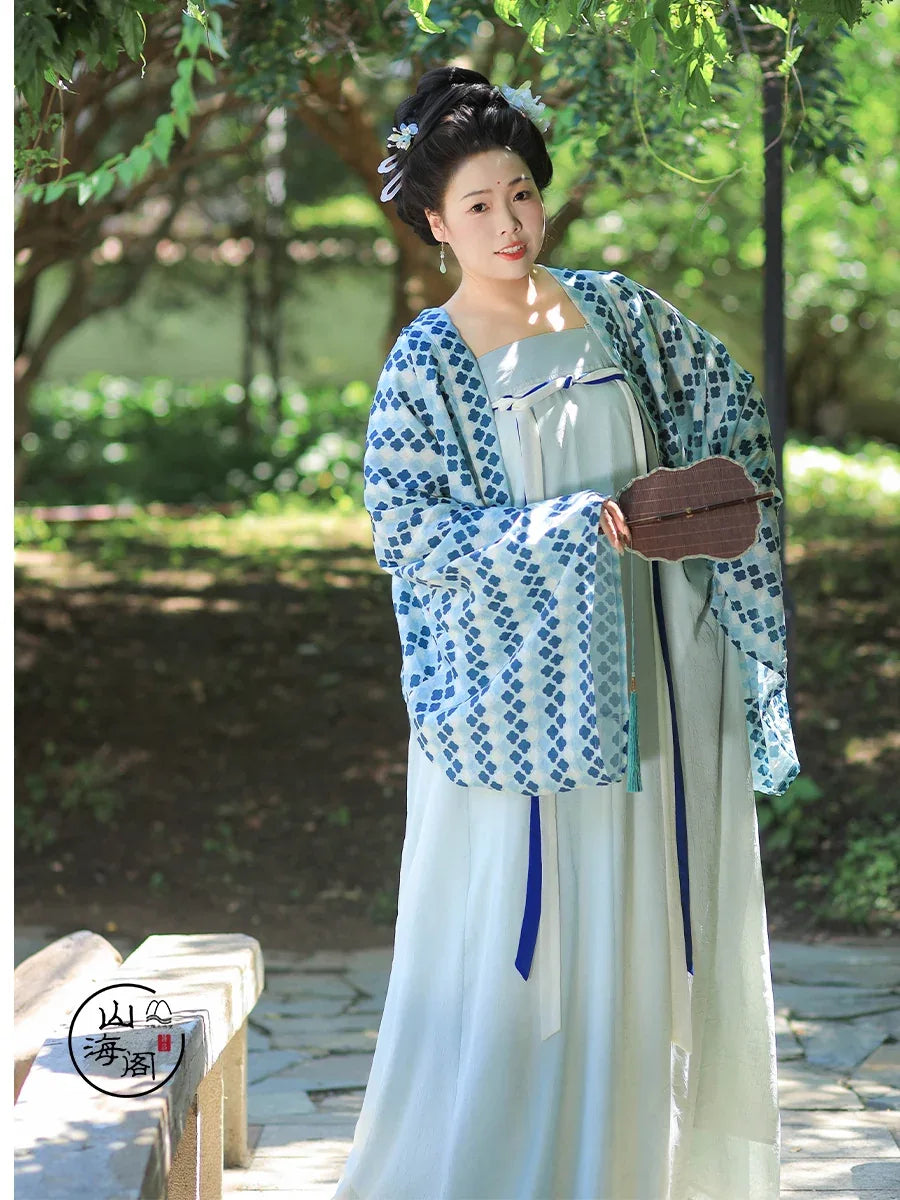 Bicheng – Plus Size Tang-Style Hanfu | Famen Temple Inspired Qi-Xiong Set for Autumn - Yandan_Hanfu