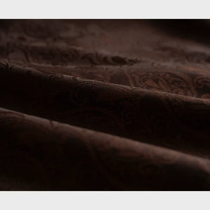 Contemporary Tibetan Shirt – Acetate Jacquard Stand Collar | Cultural Fusion Top - Yandan_Hanfu