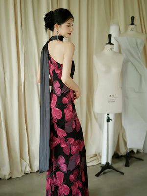 "Shadow" fishtail streamer robe knot bride engagement annual party dress - Yandan_Hanfu