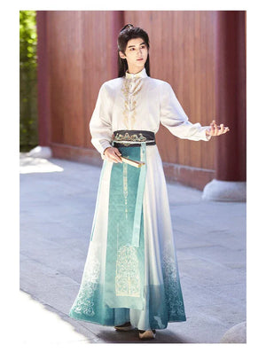 Junlin | Unisex Traditional Hanfu Set – Flowing Wide-Sleeve Xianxia-Inspired Outfit for Spring & Summer - Yandan_Hanfu